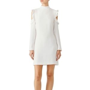 Wai Ming Dunn Dress Ruffle Size 12 Bone White